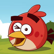 Red, the Angry Bird! Artwork by @ItsMiaDaBirb on Twitter.